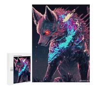 500 PCS Puzzle pour Adolescents Neon Wolf Digital Art Puzzles pour Adolescents, Jouets Anti-Stress, Passe-Temps, Défi Éducatif