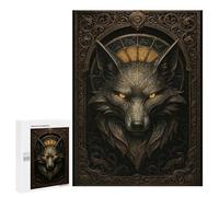 500 PCS Puzzle pour Adolescents Ornate Fox Head - Gothic Elegance Fantasy Poster Puzzle pour Adultes : Jeu De Réflexion Et De Rapidité, Défi À Relever 500 PCS