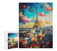 500 PCS Puzzle pour Adolescents Paris Overview Art Jeu De Puzzle pour Adultes, Casse-tête, Cadeau d'anniversaire, Défi Éducatif 500 PCS