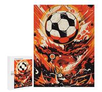 500 PCS Puzzle pour Adolescents Passion Fire Soccer Ball Puzzles pour Adultes : Analyse Et Logique. Chaque Pièce Est Unique - Casse-têtes pour Toute La Famille 500 PCS