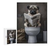 500 PCS Puzzle pour Adolescents Pug Dog Funny Cute Puzzle Adulte, Jouet, Décoration Murale, Course De Vitesse Manuelle, Cadeaux Uniques pour Anniversaire Et Noël 500 PCS