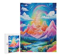 500 PCS Puzzle pour Adolescents Rainbow Mountains Fantasy Landscape Puzzles pour Adultes : Analyse Et Logique. Chaque Pièce Est Unique - Casse-têtes pour Toute La Famille 500 PCS
