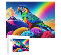 500 PCS Puzzle pour Adolescents Rainbow Parrot Fantasy Landscape-2 Puzzles pour Adolescents, Jouets Anti-Stress, Passe-Temps, Défi Éducatif