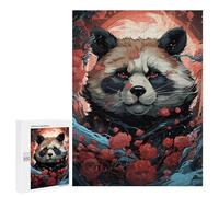500 PCS Puzzle pour Adolescents Red Rose Panda Moon Puzzles pour Adolescents, Jouets Anti-Stress, Passe-Temps, Défi Éducatif