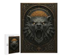 500 PCS Puzzle pour Adolescents Roaring Bear - Gothic Guardian Beast Poster Puzzle pour Adultes : Jeu De Réflexion Et De Rapidité, Défi À Relever 500 PCS