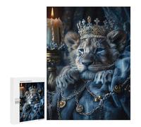 500 PCS Puzzle pour Adolescents Royal Lion Cub Portrait Puzzles pour Adultes - Défi Difficile - Activités Amusantes À La Maison pour Les Jeux 500 PCS