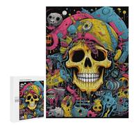 500 PCS Puzzle pour Adolescents Skull Chaos Puzzles pour Adolescents, Jouets Anti-Stress, Passe-Temps, Défi Éducatif