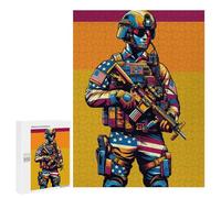 500 PCS Puzzle pour Adolescents Soldier United States WPAP Puzzle Adulte, Jouet, Décoration Murale, Course De Vitesse Manuelle, Cadeaux Uniques pour Anniversaire Et Noël 500 PCS