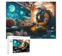 500 PCS Puzzle pour Adolescents Space Explorer's Meal in Orbit Puzzles pour Adultes Jeu Manuel Assemblage De Motifs Cadeaux Uniques pour Anniversaire Et Noël 500 PCS
