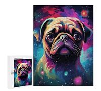500 PCS Puzzle pour Adolescents Space Pug Cosmic Cute -1 Puzzles pour Adultes - Défi Difficile - Activités Amusantes À La Maison pour Les Jeux 500 PCS