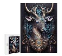 500 PCS Puzzle pour Adolescents Spiritual Cosmic Deer Puzzle pour Adultes : Jeu De Réflexion Et De Rapidité, Défi À Relever 500 PCS