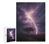 500 PCS Puzzle pour Adolescents Thunderstorm Lightning Strikes Tree Puzzles pour Adultes : Analyse Et Logique. Chaque Pièce Est Unique - Casse-têtes pour Toute La Famille 500 PCS