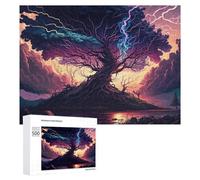 500 PCS Puzzle pour Adolescents Thunderstorm Tree Landscape -3 Puzzle pour Adultes Jouets Anti-Stress Analyse Et Logique Interaction Parent-Enfant 500 PCS
