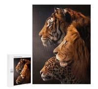 500 PCS Puzzle pour Adolescents Tiger, Lion, Leopard Puzzle Adulte, Jouet, Décoration Murale, Course De Vitesse Manuelle, Cadeaux Uniques pour Anniversaire Et Noël 500 PCS