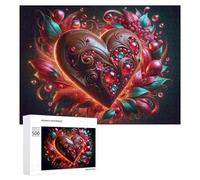 500 PCS Puzzle pour Adolescents Valentine's Day Heart Decorations Puzzles pour Adolescents, Jouets Anti-Stress, Passe-Temps, Défi Éducatif