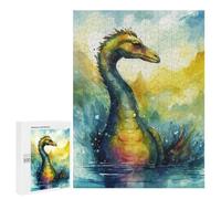 500 PCS Puzzle pour Adolescents Watercolor Loch Ness Monster Art Print Puzzles pour Adultes : Analyse Et Logique. Chaque Pièce Est Unique - Casse-têtes pour Toute La Famille 500 PCS