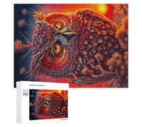 500 PCS Puzzle pour Adolescents Whimsical Feathered Creature in Fiery Sky Puzzles pour Adolescents, Jouets Anti-Stress, Passe-Temps, Défi Éducatif