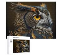 500 PCS Puzzle pour Adolescents Whispering Shadows The Majestic Great Horned Owl Puzzles pour Adolescents, Jouets Anti-Stress, Passe-Temps, Défi Éducatif
