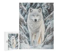 500 PCS Puzzle pour Adolescents White Wolf in Winter Forest Puzzle pour Adultes : Jeu De Réflexion Et De Rapidité, Défi À Relever 500 PCS