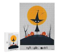 500 PCS Puzzle pour Adolescents Witching Hour - Cute Halloween Witch Art Puzzle Adulte, Jouet, Décoration Murale, Course De Vitesse Manuelle, Cadeaux Uniques pour Anniversaire Et Noël 500 PCS