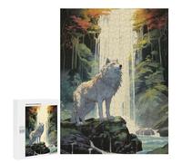 500 PCS Puzzle pour Adultes A Wolf at The Waterfall Puzzles pour Adultes - Jeux De Détente - Assemblage De Motifs - Idée Cadeau pour Toute La Famille 500 PCS
