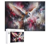 500 PCS Puzzle pour Adultes Abstract Barn Owl in Flight Painting Puzzle pour Adultes Jeux Relaxants Cadeau d'anniversaire Cadeaux Uniques pour Un Anniversaire Ou Noël 500 PCS