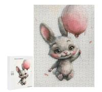 500 PCS Puzzle pour Adultes Adorable Bunny Balloon Illustration Puzzles pour Adolescents - Passe-Temps À La Maison - Jeu Éducatif Familial Stimulant À Compléter 500 PCS