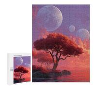 500 PCS Puzzle pour Adultes Alien Planet with Red Trees Puzzle pour Adolescents : Améliore La Mémoire. Chaque Pièce Est Unique - Jouets Éducatifs d'apprentissage 500 PCS