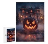 500 PCS, Puzzle pour Adultes Au Motif Spooky Halloween Haunted House, comme Activité Créative pour Les Adultes Patients, À La Maison