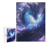 500 PCS Puzzle pour Adultes Blue Dragon Fantasy Artwork Puzzles pour Adultes Améliorent La Mémoire Liste De Souhaits avec Le Père Noël Cadeaux Anti-Stress 500 PCS