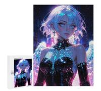 500 PCS Puzzle pour Adultes Celestial Neon Angel in Futuristic Nightscape Puzzle pour Adolescents : Améliore La Mémoire, Activités Ludiques À La Maison, Cadeaux Anti-Stress 500 PCS