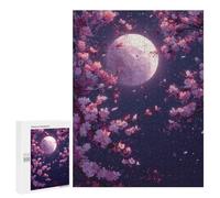 500 PCS Puzzle pour Adultes Cherry Blossom Moon Night-9 Puzzles pour Adolescents - Passe-Temps À La Maison - Jeu Éducatif Familial Stimulant À Compléter 500 PCS