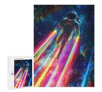 500 PCS Puzzle pour Adultes Cosmic Astronaut Rainbow Lights Puzzles pour Adolescents - Passe-Temps À La Maison - Jeu Éducatif Familial Stimulant À Compléter 500 PCS
