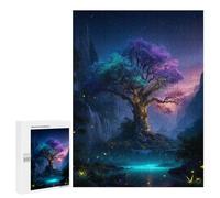 500 PCS Puzzle pour Adultes Enchanted Forest Glowing Tree Puzzles pour Adultes Améliorent La Mémoire Liste De Souhaits avec Le Père Noël Cadeaux Anti-Stress 500 PCS