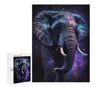 500 PCS Puzzle pour Adultes Galactic Elephant Art Print Puzzles pour Adolescents - Passe-Temps À La Maison - Jeu Éducatif Familial Stimulant À Compléter 500 PCS