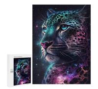 500 PCS Puzzle pour Adultes Galactic Leopard Portrait-18 Puzzles pour Adolescents - Passe-Temps À La Maison - Jeu Éducatif Familial Stimulant À Compléter 500 PCS