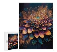 500 PCS Puzzle pour Adultes Glowing Abstract Flower Art Puzzle pour Adolescents : Améliore La Mémoire. Chaque Pièce Est Unique - Jouets Éducatifs d'apprentissage 500 PCS