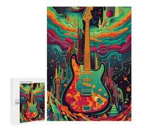 500 PCS Puzzle pour Adultes Guitar Art Print Puzzles pour Adolescents - Passe-Temps À La Maison - Jeu Éducatif Familial Stimulant À Compléter 500 PCS