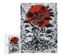 500 PCS Puzzle pour Adultes Japanese Bonsai Tree Ink Puzzles pour Adultes - Jeux De Détente - Assemblage De Motifs - Idée Cadeau pour Toute La Famille 500 PCS