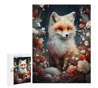 500 PCS Puzzle pour Adultes Magical Fox in Flowers Puzzle pour Adolescents : Améliore La Mémoire. Chaque Pièce Est Unique - Jouets Éducatifs d'apprentissage 500 PCS
