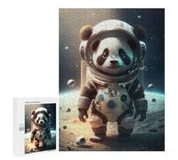 500 PCS Puzzle pour Adultes Panda Astronaut on Moon Puzzles pour Adultes - Jeux De Détente - Assemblage De Motifs - Idée Cadeau pour Toute La Famille 500 PCS