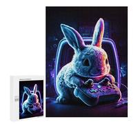 500 PCS Puzzle pour Adultes Rabbit Neon Game Puzzles pour Adultes - Jeux De Détente - Assemblage De Motifs - Idée Cadeau pour Toute La Famille 500 PCS