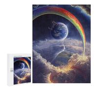 500 PCS Puzzle pour Adultes Rainbow Over Earth A Fantasy Scene Puzzles pour Adolescents - Passe-Temps À La Maison - Jeu Éducatif Familial Stimulant À Compléter 500 PCS
