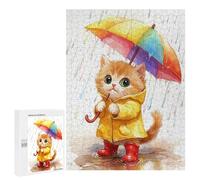 500 PCS Puzzle pour Adultes Rainy Day Kitten-8 Puzzles pour Adolescents - Passe-Temps À La Maison - Jeu Éducatif Familial Stimulant À Compléter 500 PCS