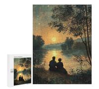500 PCS Puzzle pour Adultes Sunset Romance by The River Puzzles pour Adultes - Jeux De Détente - Assemblage De Motifs - Idée Cadeau pour Toute La Famille 500 PCS