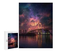 500 PCS Puzzle pour Adultes Tokyo Rainbow Bridge Night Sky Puzzles pour Adolescents - Passe-Temps À La Maison - Jeu Éducatif Familial Stimulant À Compléter 500 PCS