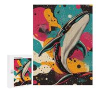 500 PCS Puzzle pour Adultes Whale in Space Majestic Whale Pop Art Vibrant and Dynamic Whale Design Puzzles pour Adultes - Jeux De Détente - Assemblage De Motifs - Idée Cadeau pour Toute La Famille 5