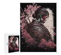500 PCS Puzzle Samurai Warrior with Cherry Blossoms-1 Puzzles pour Adultes : des Cadeaux Amusants pour Toute La Famille, Parents Et Enfants 500 PCS