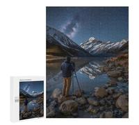 500 PCS Puzzle Starry Night Mountain Reflections Puzzles pour Adultes : des Cadeaux Amusants pour Toute La Famille, Parents Et Enfants 500 PCS