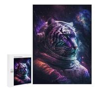 500 PCS Puzzle Tiger Astronaut in Space-5 Puzzle pour Adolescents Course De Vitesse Manuelle Liste De Souhaits avec Le Père Noël Jouets Jeux Éducatifs 500 PCS